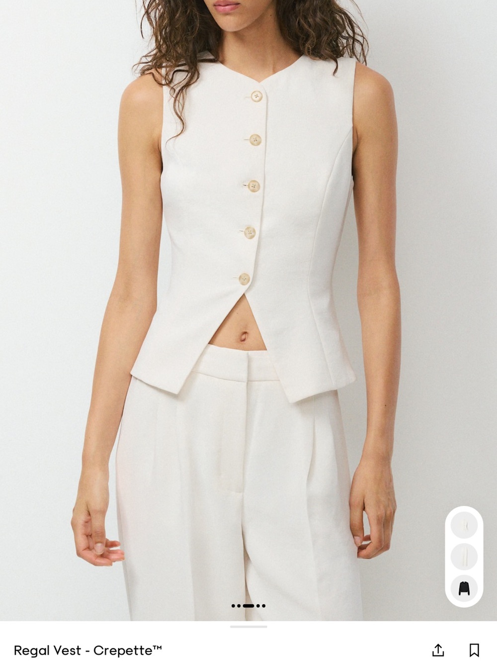 Aritzia Cream Regal Vest